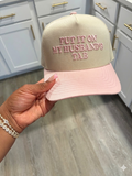 Put It On My Husband's Tab Hat - cream and pink snapback